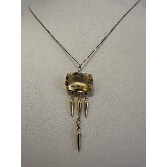 NEW 5 OCTOBRE collier vic necklace with citrine and diamonds in 14k gold